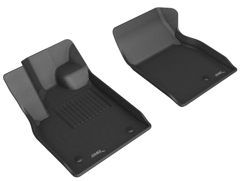Ford Mustang Mach-E Floor Mats - Front - 3D MAXpider - Kagu Series - Black - `21-`23 Ford Mustang Mach-E Floor Mats - Front - 3D MAXpider - Kagu Series - Black - `21-`23
